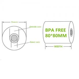 50 г 80 * 80мм BPA еркін түбіртек қағазы